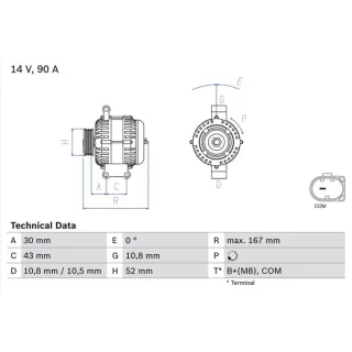 Bosch Lichtmaschine 90A Mercedes A-Klasse W169 B-Klasse W245
