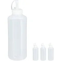 relaxdays Dressing Shaker 8 x Quetschflasche 1000 ml, Kunststoff