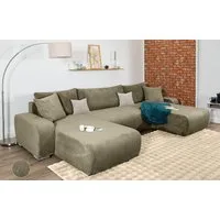 COLLECTION AB Wohnlandschaft Paola U-Form, B: 314 cm, Bettfunktion, Bettkasten & 4 Zierkissen, Federkern