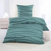 Casa Colori Bettwäsche Casa Calori, Seersucker, 2 teilig, Linien türkis