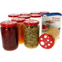 MamboCat Einmachglas 12er Set Rundglas 720 ml To 82 Fliegenpilz Deckel incl. Rezeptheft, Glas