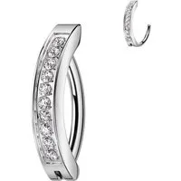 Taffstyle Bauchnabelpiercing Titan Bauchnabelpiercing Bauchpiercing Clicker Ring mit Kristallen (Banane Bauchnabel Piercing Schmuck Stecker), Implantatqualität Bauchnabel Stecker Clicker Bauchnabelpiercing