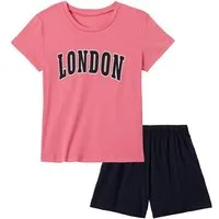 petite fleur Pyjama (2 tlg., 1 Stück) Schlafanzug mit großem Frontdruck
