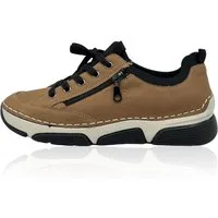Nowaland Bequeme Damen Freizeitschuhe mit Zierreißverschluss und Schnürung Slipper Komfortschuhe mit flexiblem Laufsohlen-Design