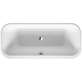 Duravit Happy D.2 Rechteck-Badewanne 700453800000000 180 x 80 x 46 cm, freistehend, Acrylverkleidung Graphit supermatt, weiß