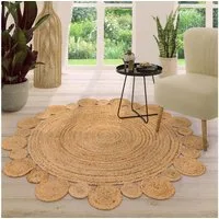 TT Home Teppich Diele, Esszimmer, Flur, Kinderzimmer, Schlafzimmer, Wohnzimmer, Rund, Höhe: 9 mm, Wohnzimmer Teppich Rund Kurzflor Hangefertigt Modern Unifarben Cutout