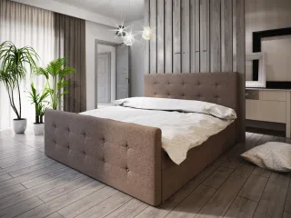Boxspringbett Bett HUGO -Variante A- 200x200cm Braun inkl.Bettkasten