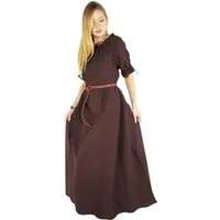 Leonardo Carbone Burgfräulein-Kostüm Bodenlanges Kleid "Melisande" mit Tunnelzug, Rüschenärmel, weiche Baumwolle