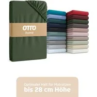 OTTO home Spannbettlaken BLACKBERRY in BASIC und PREMIUM Qualität, 100% Baumwolle, Jersey (160 g/m), Gummizug: rundum, (2 Stück), für hohe Matratzen bis 28 cm, Bettlaken, Spannbetttuch, pflegeleicht