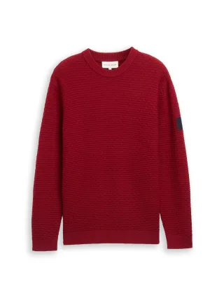 Tom Tailor - Strickpullover mit Rundhalsausschnitt coach red - Gr. - M