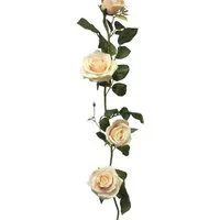 Kunstgirlande Kunstblumen Girlande Rose Kailin, Creme-rosa, 145 cm Rose, artplants, Höhe 145.0 cm