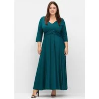 Sheego Etuikleid Abendkleid 3/4-Arm aus Jersey, im Glitzer-Look