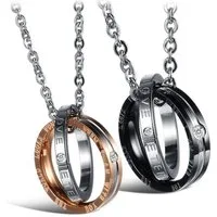 Kim Johanson Schmuckset Zeitlose Liebe (Set, 4-tlg), mit Zirkonia, Partnerketten: 2 Ketten mit Anhänger
