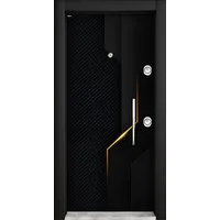 Xlmoebel Haustür XLMOEBEL Eingangstür schwarz, Aluminium-Kunststoff, RC2-Sicherheit (Einflügelig, 1-St., 1x Haustür, 5x Schlüssel, 1x Griffset), Made in Europa