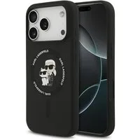 KARL LAGERFELD Handyhülle iPhone 17 Pro Max MagSafe Silikon schwarz Logo 6,9 Zoll, Kantenschutz