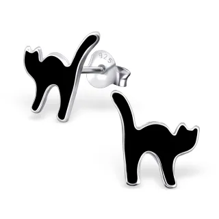 Katzen Ohrringe aus 925 Silber