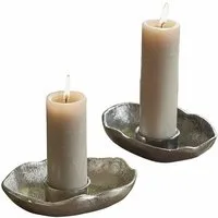 Mirabeau Kerzenständer Teelichthalter 2er Set Quilvano silber/schwarz