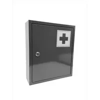 relaxdays Medizinschrank Abschließbarer Medizinschrank mit Kreuz grau