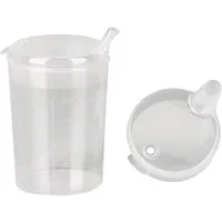 DocMed Schnabelbecher Schnabeltrinkbecher, 2-tlg., Robustes Material:, Milchig-transparenter Becher