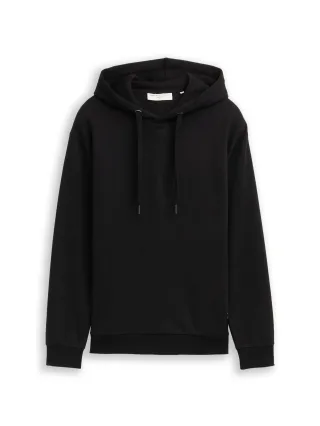 Denim Tom Tailor - Hoodie Sweatshirt mit Logo-Badge black - Gr. - S