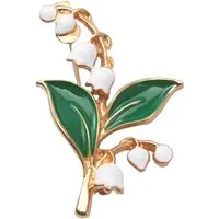 Ware aus aller Welt Brosche Elegante Maiglöckchen Brosche – Florales Design in Goldoptik (1-tlg)