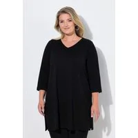 Ulla Popken Longshirt Longshirt A-Linie V-Ausschnitt 3/4-Arm