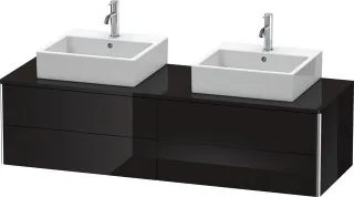 Duravit XSquare Konsolenwaschtischunterbau wandhängend Schwarz Hochglanz 1600x548x400 mm - XS4917B40 XS4917B4040