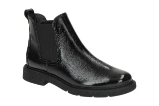 Paul Green Damen Stiefeletten 8258-01 Schwarz (black) Lackleder Chelsea-Boots