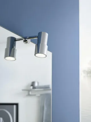emco system 2 LED-Spiegelklemmleuchte rund, GU 10, max. 8W/240V, chrom Energieeffizienzklasse: LED A 359500101