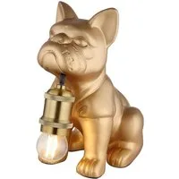 GLOBO LIGHTING Nachttischlampe, Leuchtmittel nicht inklusive, Tischleuchte Nachttischlampe Schalter Hundelampe Keramik Metall