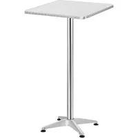en.casa Bartisch, Järpen Stehtisch 60 x 60 cm höhenverstellbar 75 / 115 cm Silber