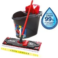 Vileda Bodenwischer-Set Ultramax XL Universal Komplettbox, (Set, 3-St), 20 % längere Wischerplatte für eine schnellere Reinigung