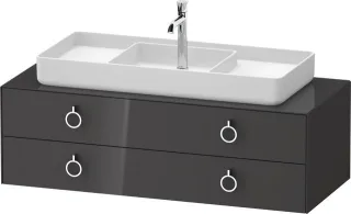 Duravit White Tulip Konsolenwaschtischunterbau wandhängend Graphit Hochglanz 1300x550x408 mm - WT499 WT4992MH1H10010