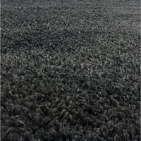 KADIMA DESIGN Teppich SALZACH Shaggy Langflor Wohnzimmer Schlafzimmer Waschbar Einfarbig, Rund, Höhe: 52 mm, Grau, 80x80 cm, Wohnzimmerteppich Strapazierfähig Waschbar