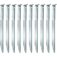 AMANKA Zelthering Set: 10 Stabile Erdnägel für Zelte - 230 mm Camping Heringe Verzinkt, V-Form Bodenanker Witterungsbeständig - Zelt Zubehör Campingequipment