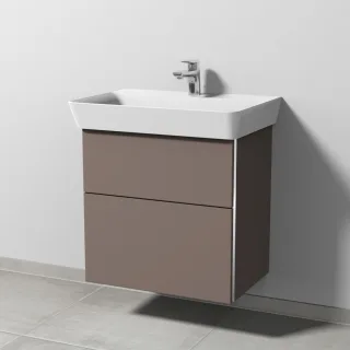 Sanipa 3way Waschtischunterbau zu Ideal Standard Connect Air Cube Waschtisch mit 2 Auszügen, Taupe-M BP6491T