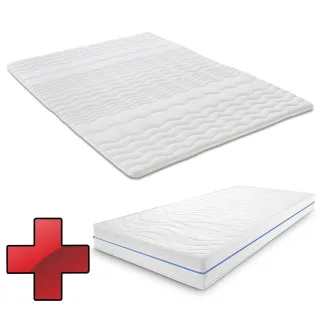 Ergonomische Matratze 90x200 cm 7-Zonen Supportho Premium, Höhe 18 cm, Härtegrad H2/H3 + Matratzentopper / Matratzenauflage 90 x 200 cm