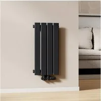 EMKE Heizkörper Schwarz Einlagig/Doppellagig Flach Paneelheizkörper, Breite: 30cm Bad Design Heizkörper Mittelanschluss