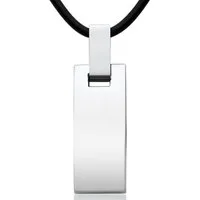 Unique Kette mit Anhänger Moderner Edelstahl Anhänger inkl Kautschukkette - P5048