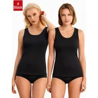 DDOnlineShop Unterhemd Damen 4er Pack Tank Top Achselhemd A2037 (Spar-Set, 4-St., 4er-Pack) Premium Qualität