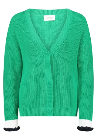 CARTOON - Strick-Cardigan green/white - Gr. - 44