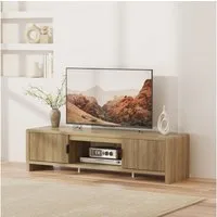en.casa TV-Schrank »Lukkodso« mit 3 Fächern und 2 Türen 150x40x40 cm Eiche, mittelhell