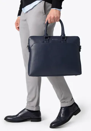 Wittchen Herren-Laptoptasche, 16 Zoll, Kunstleder, Marineblau, Öko-Leder