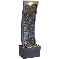 Teamson Home Gartenbrunnen Wasserbrunnen aus Polyresin schwarz H98 cm
