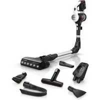 BOSCH Akku-Stielstaubsauger Unlimited 7 BSS711W, Knickrohr, Hygiene-Filter, 10 J. Motorgarantie, beutellos, LED-Licht, hohe Saugkraft, lange Laufzeit, XXL-Polsterdüse, weiß