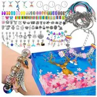 Realb2b Bastel-Armband Schmuck Bastelset Kinder 112 Teile Perlen DIY Armband Set bunt, Bunte Perlen DIY Schmuckset Kinder Armband Halskette kreativ Set