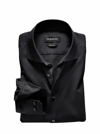 Mey & Edlich Herren Daily Business-Hemd Schwarz 100 % Baumwolle