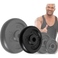 Miweba Sports Hantelscheibe Profi Gusseisen Hantelscheiben HSG - 1.25 - 10 kg, 20 kg, (4er-Set, Hantelscheibenset, Hantel Gewichte Set, Gewicht Scheiben, Muskelaufbau, Workout, Training, Ganzkörpertraining, 4-tlg., 4 x 5 kg, Ø 30 mm, Gusseisen, 21 x 