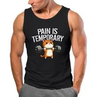 MoonWorks Tanktop Herren Tanktop Fitness Sport Gym Bodybuilding Katze Spruch Lustig mit Print