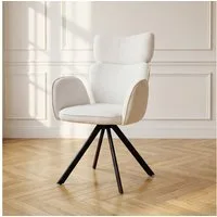 Jiexi Esszimmerstuhl 180° Drehbar Hochlehner Stoffsessel, hohe Rückenlehne, 91 x 61 x 67 cm